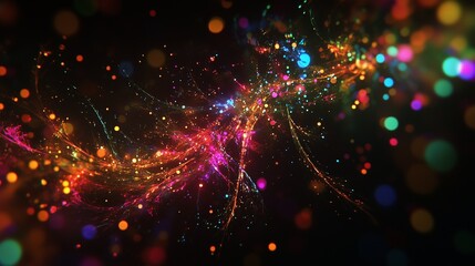 Fototapeta premium Fireworks. Multicolored festive background. Advertising.