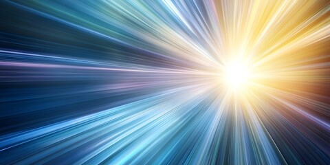 Fototapeta premium A burst of light emitting rays in various colors, creating a sense of motion and energy. Concept Colorful Light Rays, Dynamic Energy, Motion Effects, Vibrant Visuals, Abstract Art