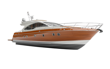Elegant Yacht on a White Background Isolated on transparent background