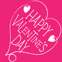 Happy Valentines day typography, Valentine template banner Vector Pink background , Vector design.