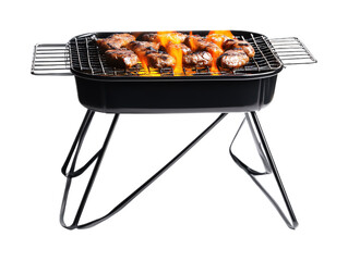 Camping Portable Grill for Outdoor Cooking - Isolated on White Background