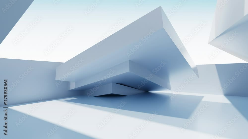 Aufkleber white abstract architecture background, 3d rendering.
