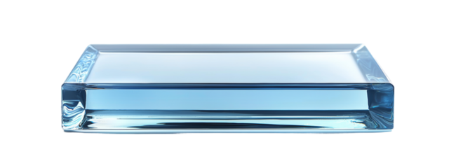 Elegant Blue Glass Rectangle for Decorative Use Isolated on transparent background