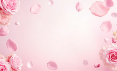 Obraz premium pink rose background frame