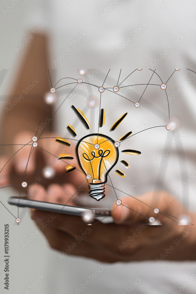 Poster neural network 3d illustration. big data and cybersecurity