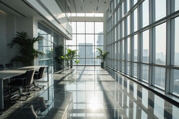 Modern Office Interior Design with Empty Spaces and Contemporary Architecture