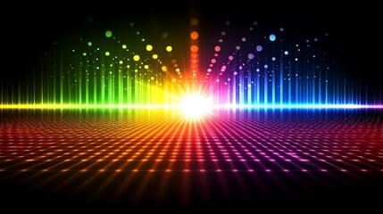 Obraz premium Rainbow Light Grid Abstract Digital Art