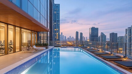 Fototapeta premium Modern properties often boast high-end amenities like gyms and pools.