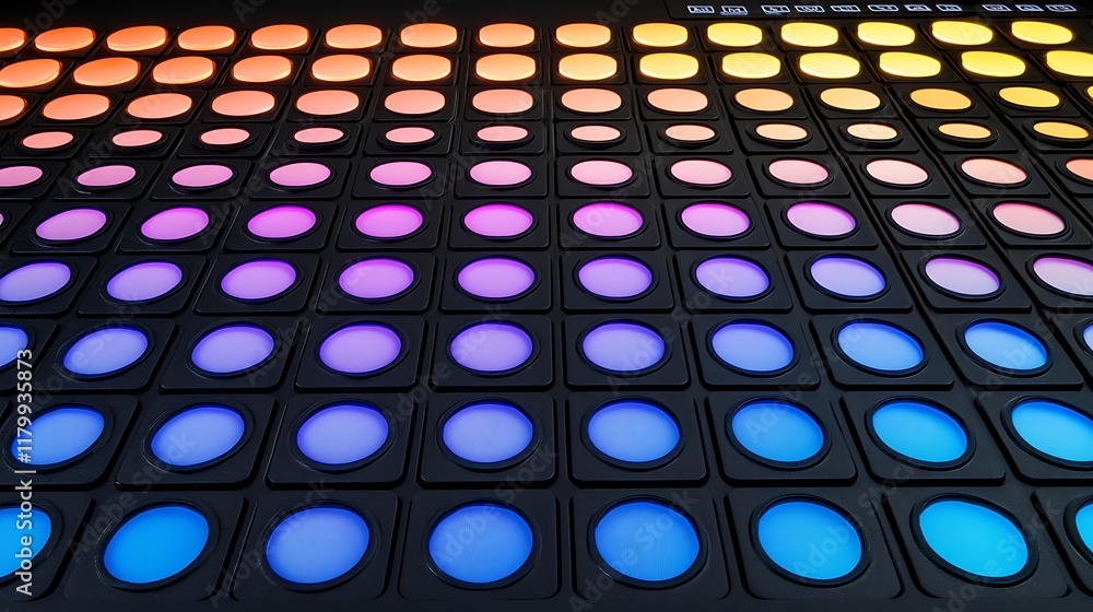Aufkleber colorful circular lights array gradient pattern