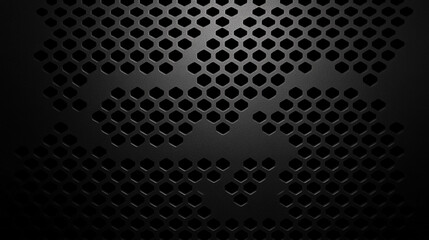 Naklejka premium Black fabric texture background closes up grille as seen on speakers