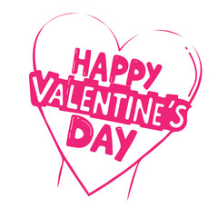 Fototapeta premium Happy Valentines day typography, Valentine template banner Vector Pink background , Vector design.