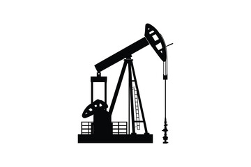 Oil pump jack silhouette for fuel industry.