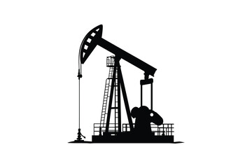 Oil pump jack silhouette for fuel industry.