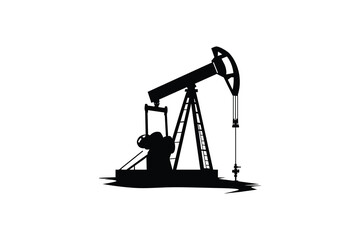 Oil pump jack silhouette for fuel industry.