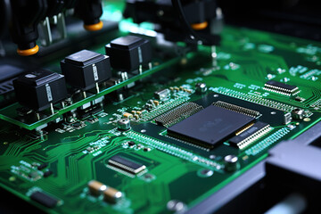 Obraz premium Excellent Robot automatic in Print circuit board PCB assembly microchip Factory