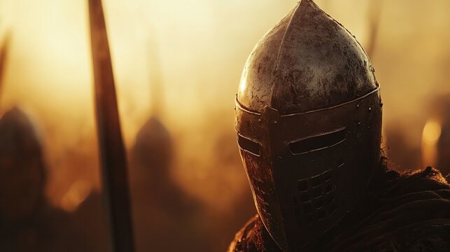 a knight in a helmet and armor - Powered by Adobe