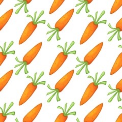 Pattern with carrots on white background 