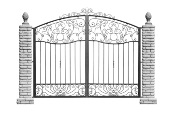Gates with brick supports. B.