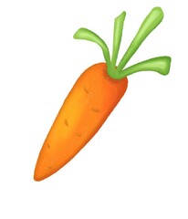 Isolated illustration of one carrot 