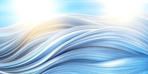 A smooth, flowing abstract design resembling waves in light blue tones with soft highlights and a serene feel. Concept Abstract Wave Design, Light Blue Tones, Soft Highlights, Serene Aesthetic