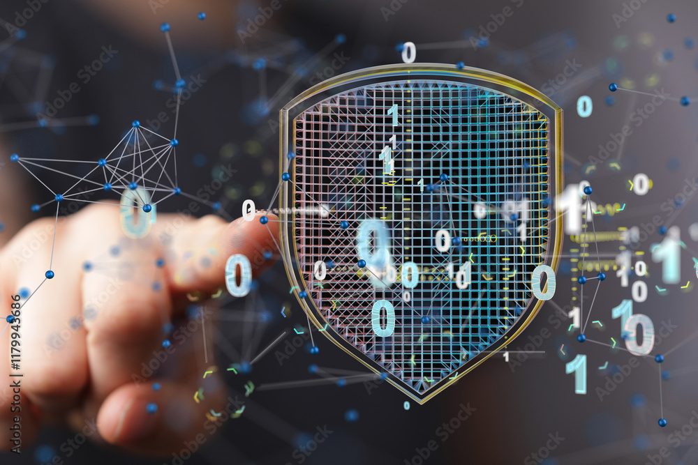 Aufkleber Cybersecurity of digital network systems with computer security enginee