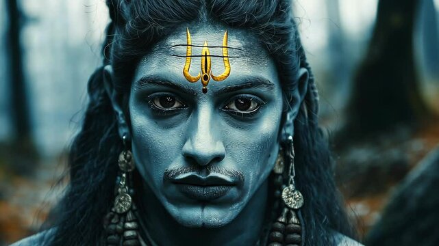 Close-Up of Lord Shiva with Intense Gaze