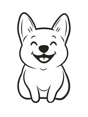 Happy Smiling Cartoon Corgi Illustration