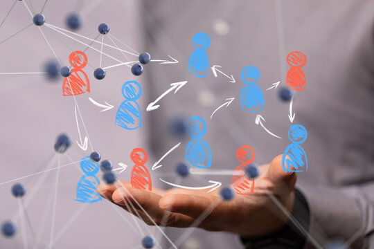 Global network. Blockchain. 3D illustration. Neural networks and artificial intelligence. Abstract