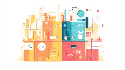 Abstract Colorful Illustration Of Business Data Analytics