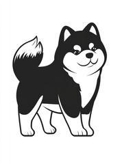 Fototapeta premium Adorable Shiba Inu Puppy Illustration 