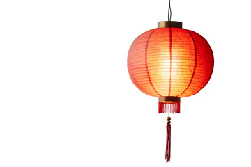 Obraz premium Photography of a Vibrant Chinese New Year Paper Lantern on White Background
