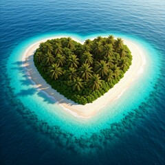 Heart Shaped Island Ocean 