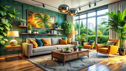 Modern Interior Design Ideas: Cozy Living Room with Stylish Furniture and Decor