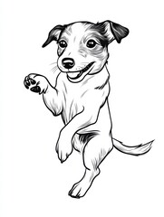 Fototapeta premium Playful Jack Russell Terrier Puppy Paw Up 