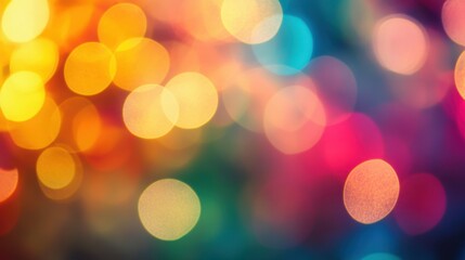 Fototapeta premium Vibrant and Colorful Bokeh Lights Creating a Dreamy and Magical Atmosphere Perfect for Celebrations, Parties, or Festive Backgrounds in Various Designs