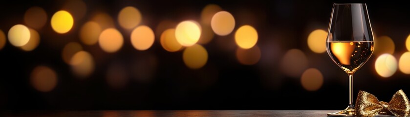 A elegant glass of whiskey shining under soft bokeh lights, creating a warm and inviting atmosphere.
