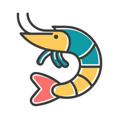 Colorful Shrimp Illustration in Vector Format
