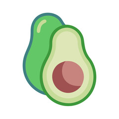 Stylized Avocado Vector Graphic for Food Themes