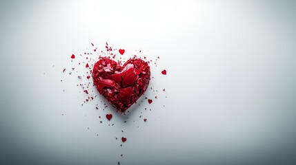 Heart on white background. Love. Valentine's day. Abstract background.