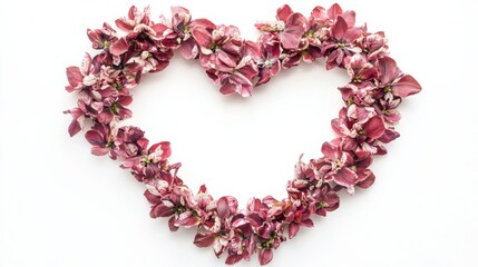 Heart shape made of tulip flowers. Valentine's day. Love fashion