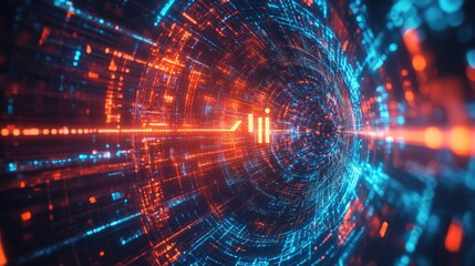 Obraz premium An artistic representation of a Wi-Fi symbol composed of digital elements and glowing lines, set against a futuristic background to signify advanced technology.