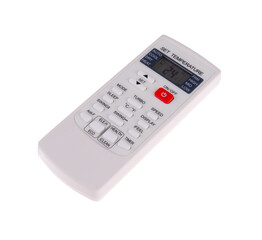 Air conditioner remote control on white background