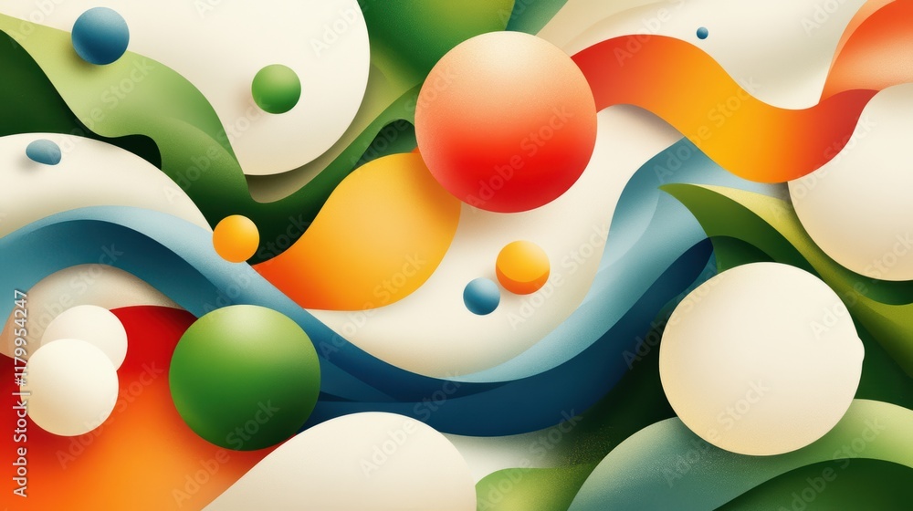 Poster colorful abstract background with dynamic shapes and vivid colors in digital art