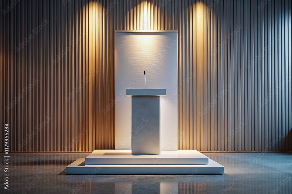 Poster modern podium with blank sign - 3d render for product display and presentations