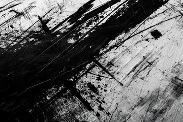 Fototapeta premium Rough and Grungy Black Silhouette Traces Collection with Textured and Messy Design Elements