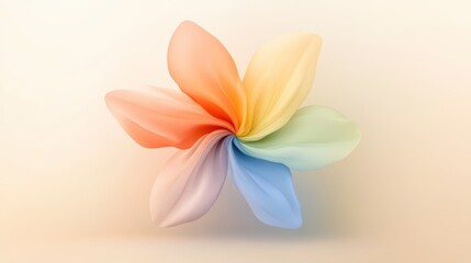 Obraz premium Closeup of a vibrant colorful flower blossom on neutral beige backdrop vivid