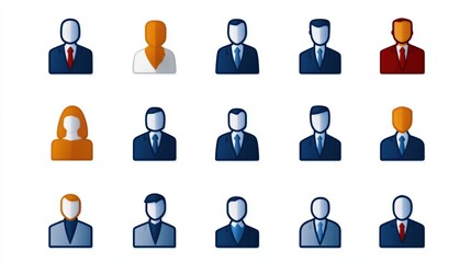 Diverse group of people icons representing teamwork, community, and diversity diverse