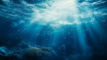 Fototapeta premium Seabed. Background with corals and fish.