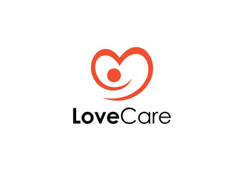 love with people health care logo vector design