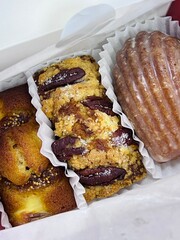 Breads are in boxes.